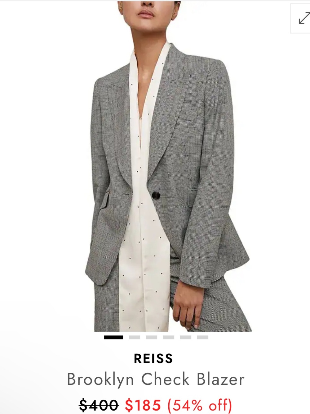 Reiss Brooklyn Check Blazer Size 10